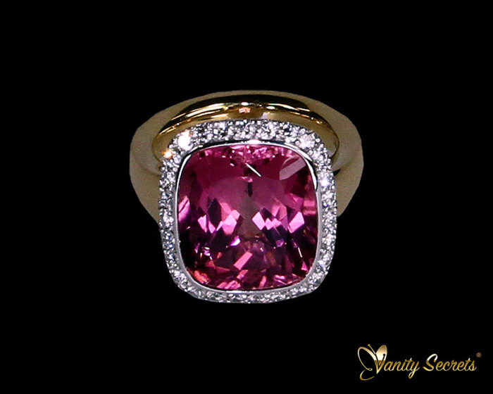 Vanity Secrets London Ring Pink Tourrmaline Diamond Brilliant